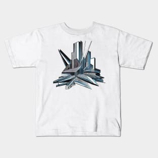 Modern Abstract | Architecture | Black, Blue, and White Kids T-Shirt